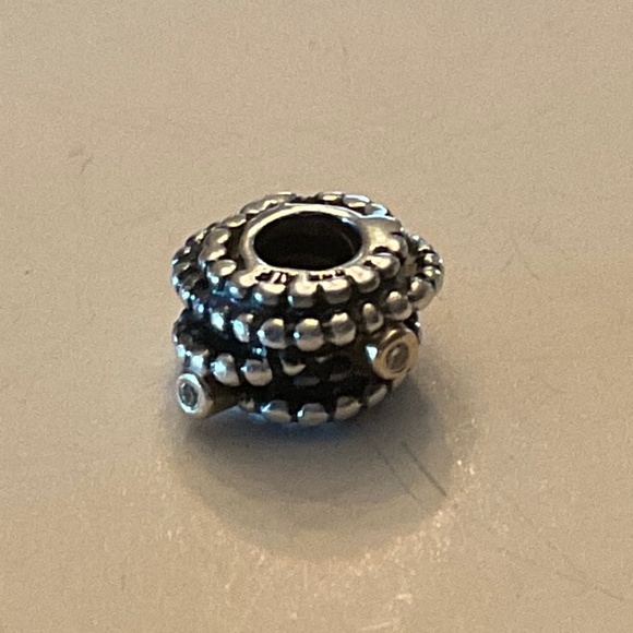 Pandora 925 14K Gold Diamond Entangled Beauty Rare Retired Bead Charm - Picture 2 of 6